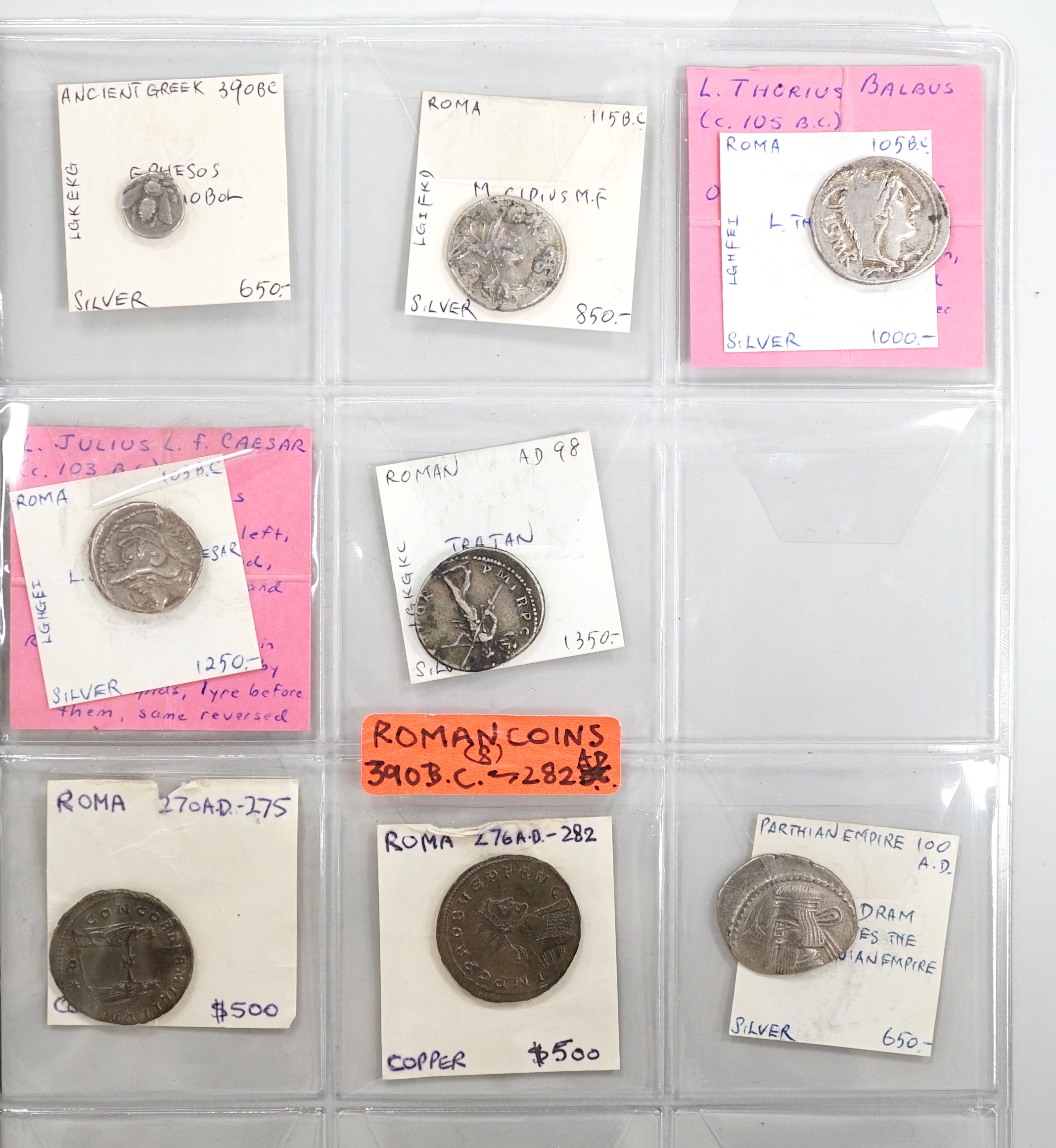 Roman Empire, Greek and Parthian coins